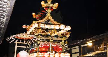 Takayama festival float at night