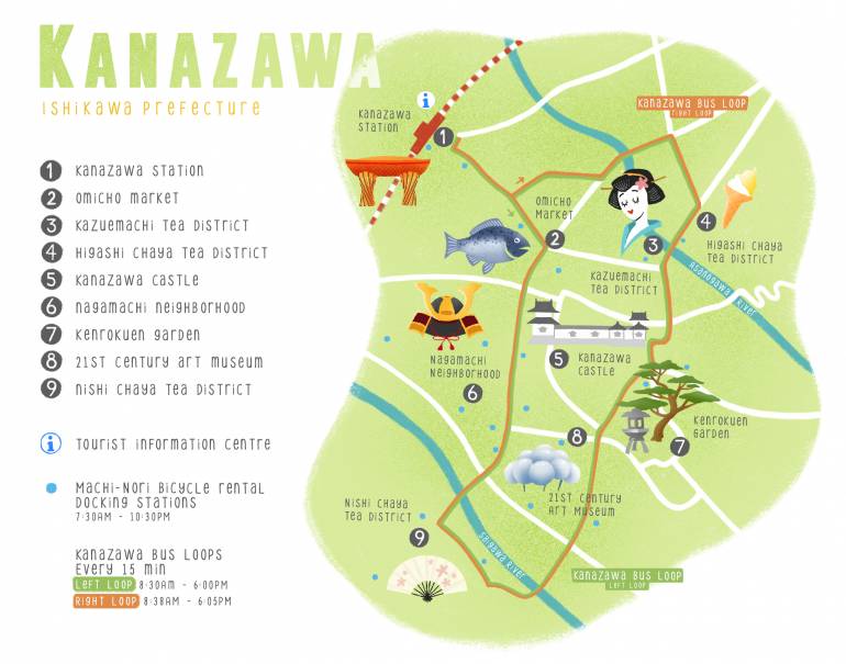 Kanazawa Map Green - Studio Fim