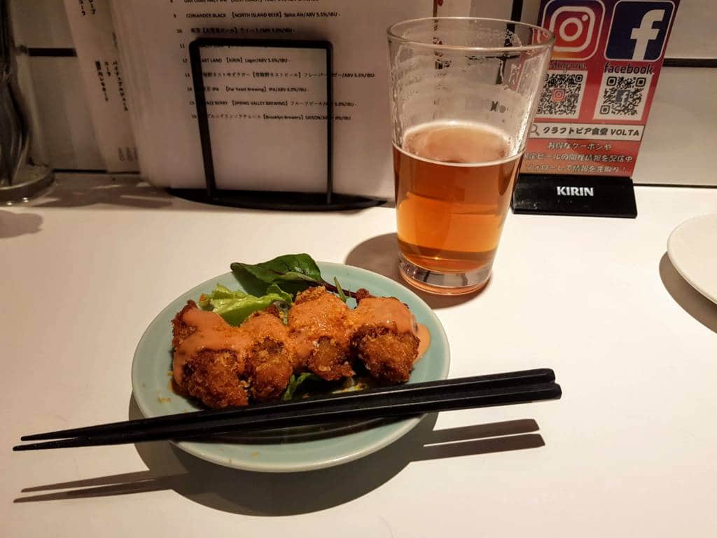 beer and oysters